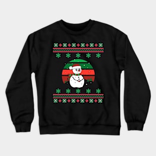 Snowman Santa Hat Faux Ugly Christmas Sweater Funny Holiday Design Crewneck Sweatshirt